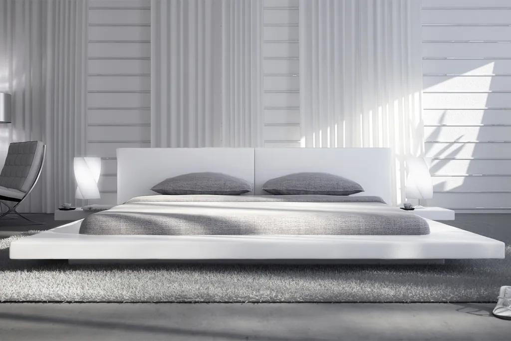 SalesFever Polsterbett 200 X 200 Cm | LED-Beleuchtung | Bezug Kunstleder | B 332 X T 244 X H 72 Cm | Weiß – Bild 2