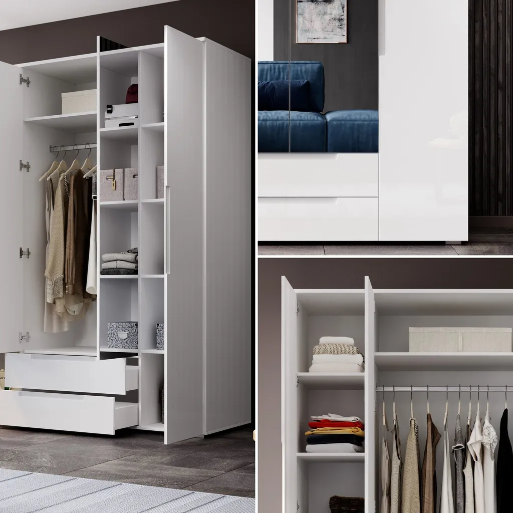 Kleiderschrank Schlafzimmerschrank Drehtürenschrank Schrank "Suzette IV" – Bild 3