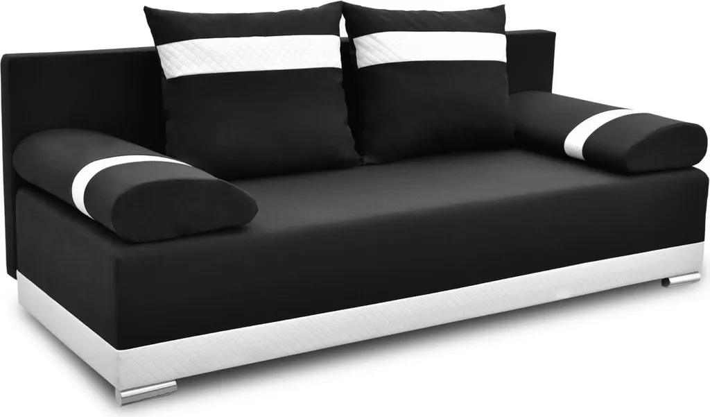Bonni Schlafsofa ORLEAN, Sofa Mit Bettkasten Und Schlaffunktionn, Klappsofa, Schlafcouch, Bettsofa, Couch Vom Hersteller,Couch, Couchgarnitur, Sofagarnitur (schwarz)
