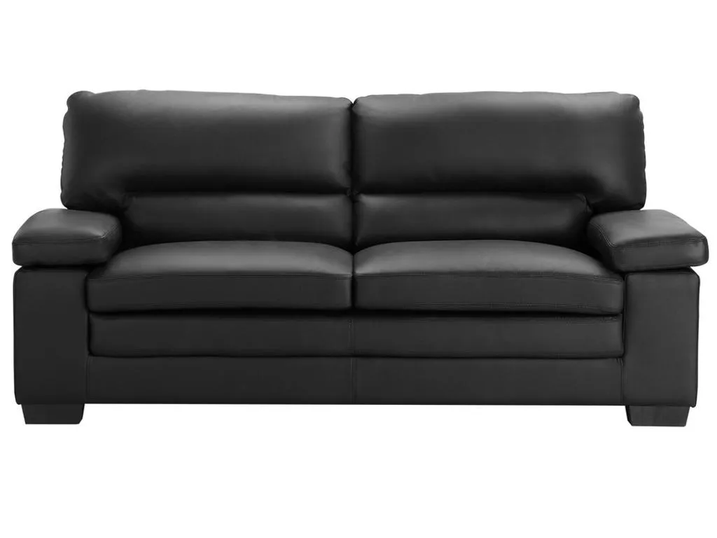 Couchgarnitur Leder 3+2 - Büffelleder - Schwarz - MIMAS