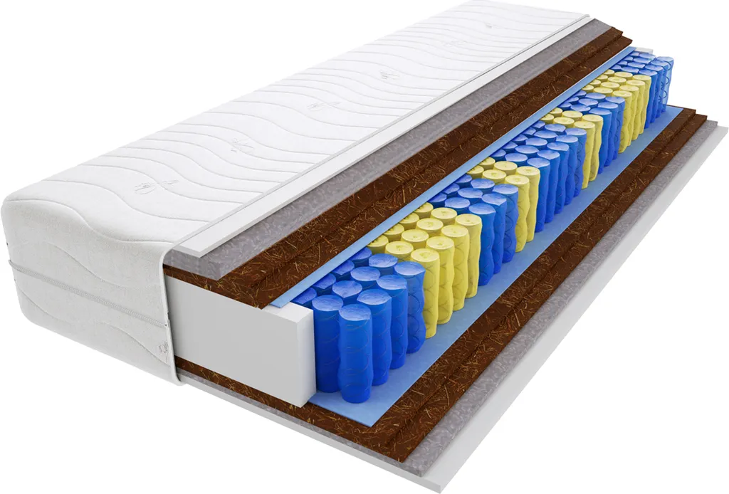 Matratze 200x200 Cm Doppelmatratze, H5 Sehr Hart Federkernmatratze, Taschenfederkernmatratze 19 Cm Hoch Kokosfaser Rosshaar Hypoallergene, HR-Schaum, Wendematratze Mit Klimafaser, Gesteppter Bezug Vela – Bild 6