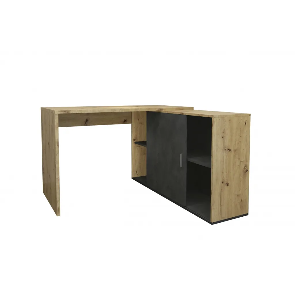 Schreibtisch Winkelschreibtisch Bürotisch Arbeitstisch Home Office Ca. 119 X 124 Cm VALLEY Artisan Eiche – Bild 2