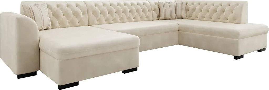 Mirjan24 Ecksofa Gerdin, Stilvoll Eckcouch Mit Bettkasten Und Schlaffunktion (Magic Velvet 2250 + Senegal 825, Seite: Links) – Bild 3