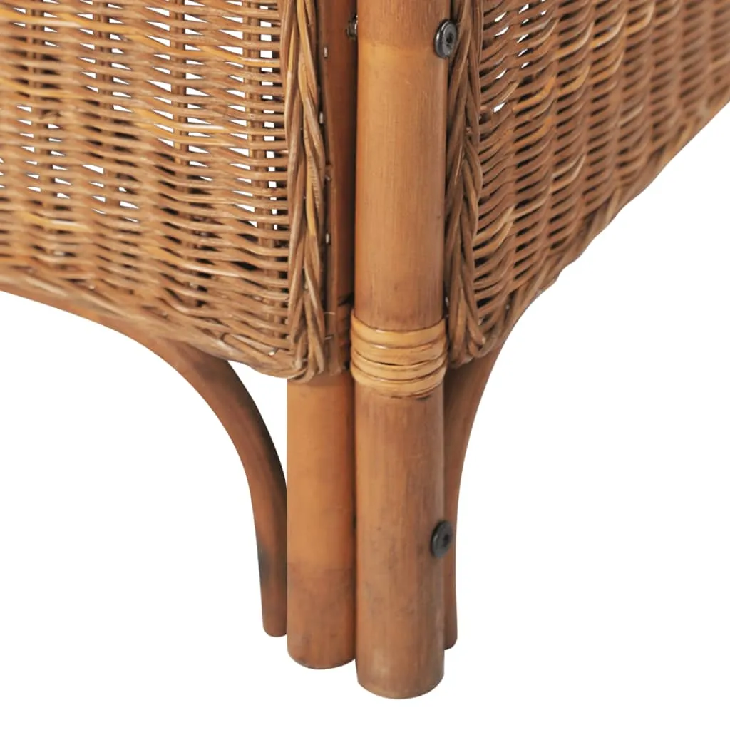 VidaXL 2-Sitzer-Sofa Hellbraun Natur Rattan Und Leinen – Bild 4