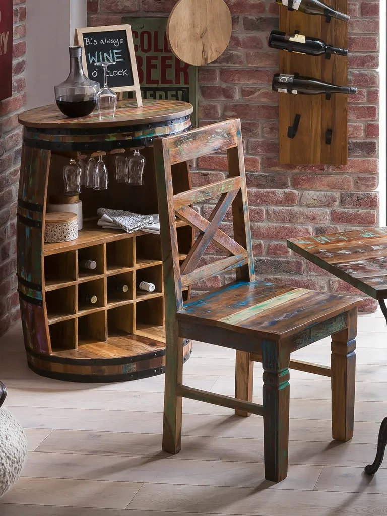 SIT Möbel Esszimmerstuhl 2er-Set | Altholz Lackiert | Bunt | B 45 X T 45 X H 100 Cm | 09112-98 | Serie RIVERBOAT – Bild 8