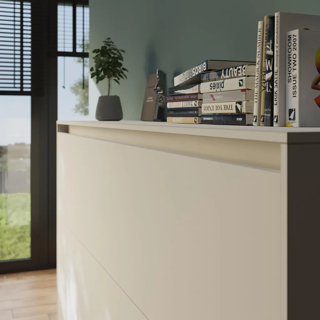 SMARTBett Schrankbett Classic 100x200cm Horizontal Weiss – Bild 12