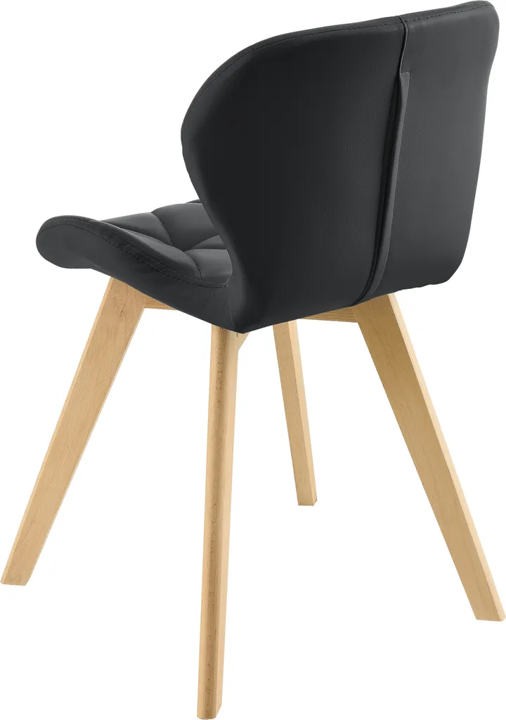 Esszimmerstuhl Älmhult 6-er Set 81x57 Cm Kunstleder Buche Stühle Wohnzimmerstuhl Küchenstuhl Schwarz – Bild 6