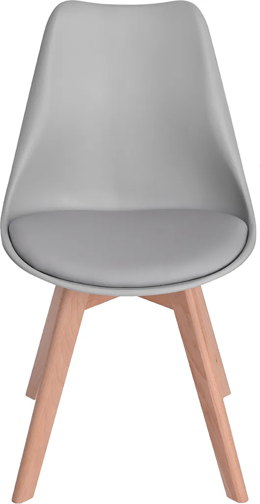 H.J WeDoo 4 X Wohnzimmerstuhl Esszimmerstuhl Bürostuhl Relaxsessel Mit Massivholz Buche Bein,Retro Design Gepolsterter Stuhl Küchenstuhl Holz, Grau – Bild 3