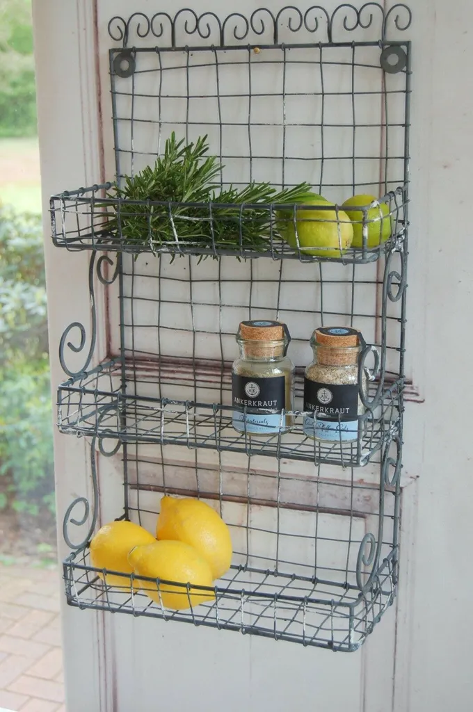 Landhaus Wandkorb, Regal, Johann, Antikgrau, 57 Cm Im Shabby Antique Chic – Bild 5