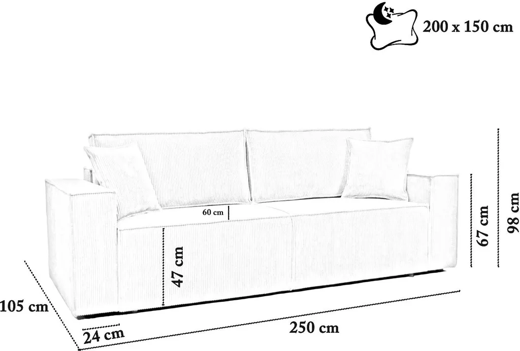 Couch Passio III Mit Schlaffunktion Und Bettkasten 250 Cm Wohnlandschaft Schlafcouch Lieferung Bis In Die Wohnung (Poso 02 - Cappucino) – Bild 7