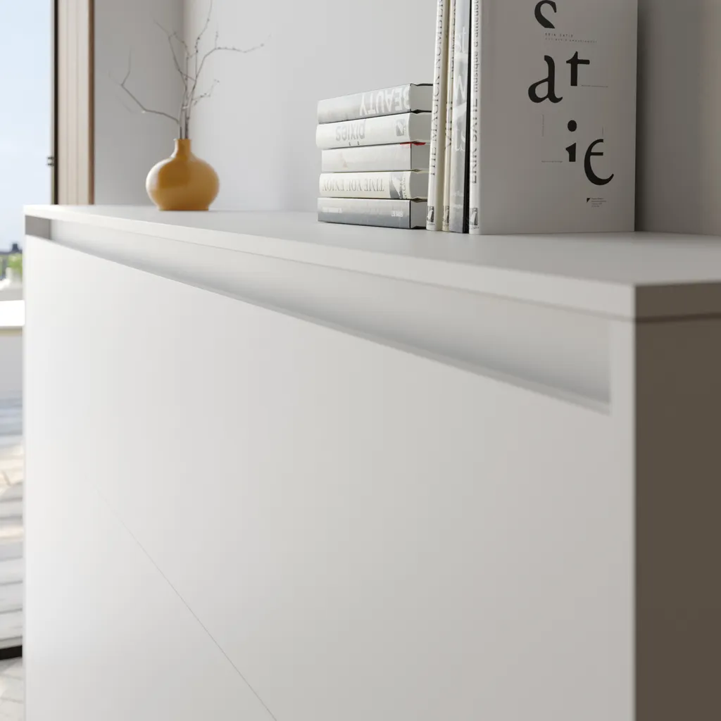 SMARTBett Schrankbett Classic 100x200cm Horizontal Weiss – Bild 4