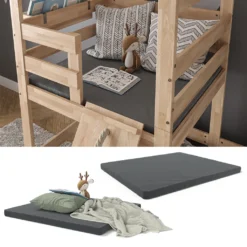 VitaliSpa Kindermatratze Teddy Grau 101 X 90 X 5 Cm Polyester