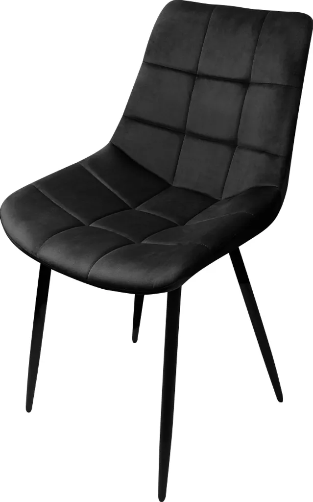 4er Set Esszimmerstühle Polsterstuhl Mit Rückenlehne, Bis 120 Kg Belastbar,Metallbeine,Schwarz – Bild 2