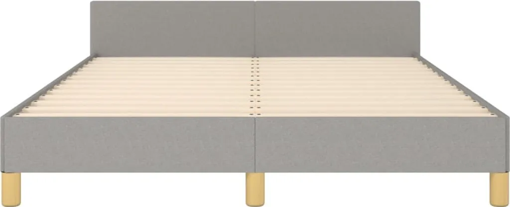 VidaXL Bettgestell Mit Kopfteil Hellgrau 140x200 Cm Stoff – Bild 4