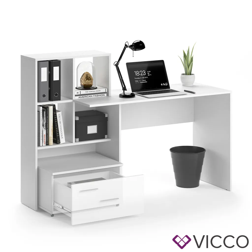 Vicco Schreibtisch Loris Weiß 149,2 X 105,6 X 49,8 Cm Holzwerkstoff – Bild 7