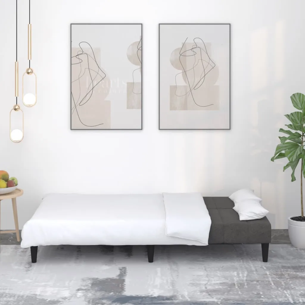 VidaXL Schlafsofa 2-Sitzer Dunkelgrau Mikrofasergewebe – Bild 3