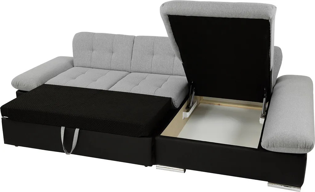Mirjan24 Ecksofa Malwi Cord Mit Bettkasten Und Schlaffunktion, Elegante Couch, Polsterecke (Farbe: Poso 100, Seite: Rechts) – Bild 7