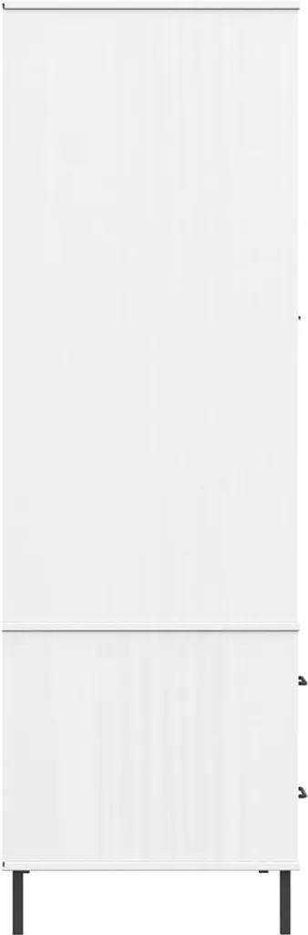 VidaXL Kleiderschrank OSLO Metallbeine Weiß 90x55x172,5 Cm Massivholz – Bild 6
