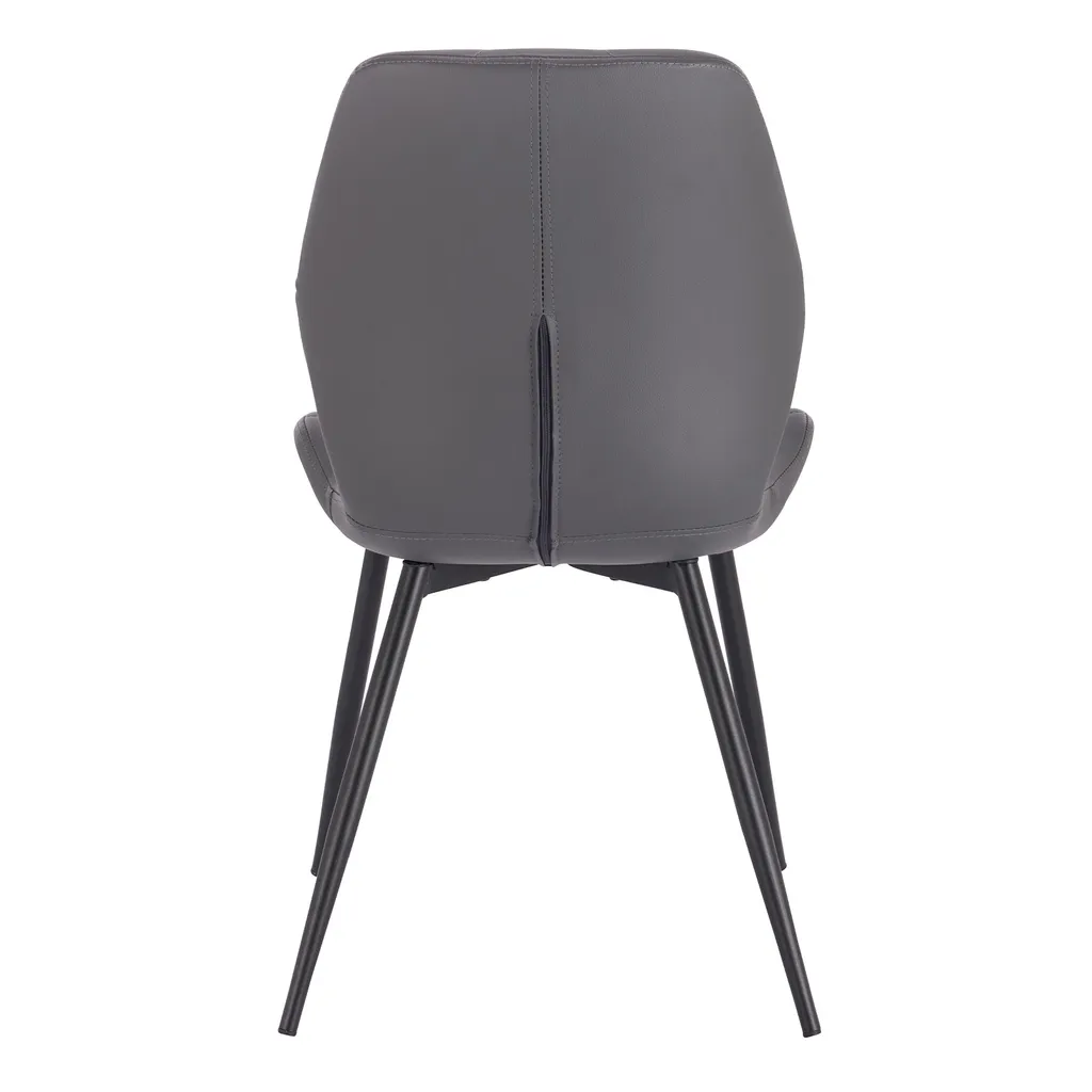 SVITA JAMIE 2er Set Esszimmerstuhl Polsterstuhl Ohne Armlehnen Kunstleder Grau – Bild 6