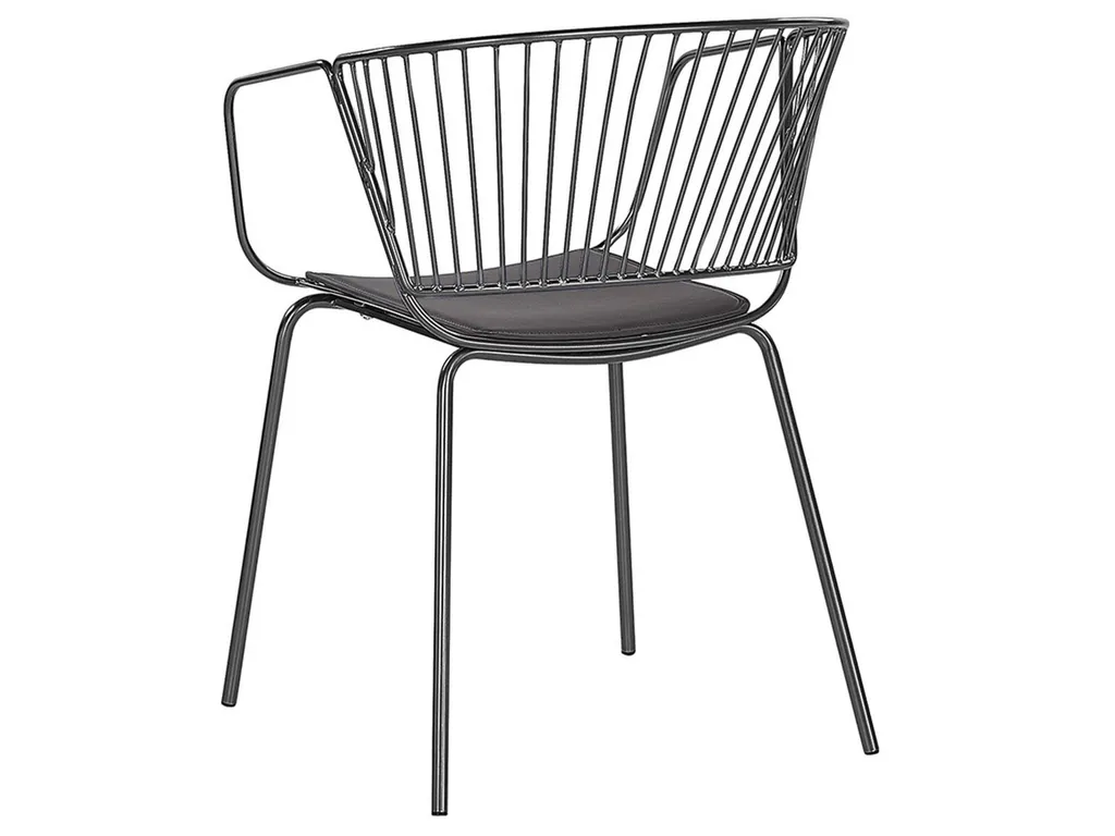 Set Mit 2 Esszimmerstühlen Kunstleder Schwarz Sitzpolster Glam Industriell Modern – Bild 3