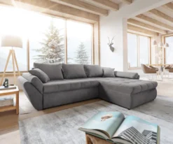 DELIFE Ecksofa Loana 275x185 Taupe Schlaffunktion Ottomane Variabel