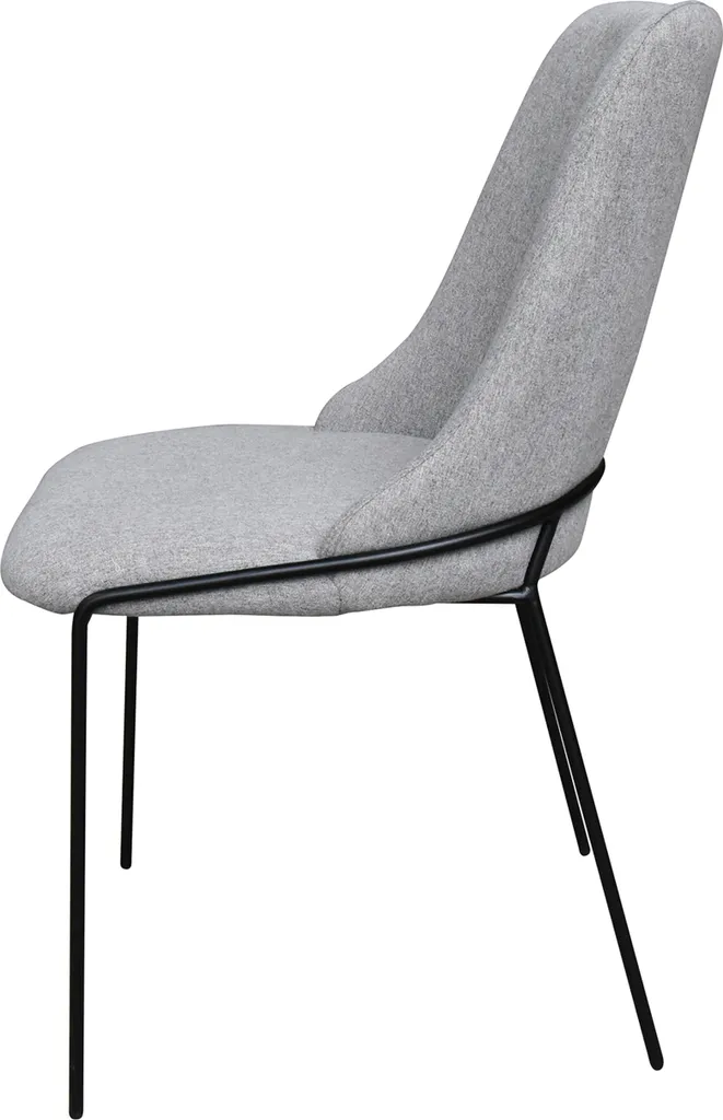 HOMEXPERTS Esszimmerstuhl Carina 2er-Set, Metall Schwarz, Webstoff Grau – Bild 7