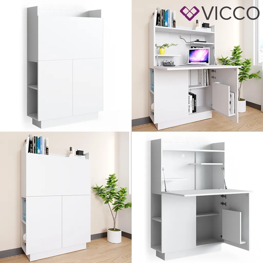 Vicco Schrankschreibtisch Alena Weiß 85 X 118,9 X 27 Cm Holzwerkstoff – Bild 8