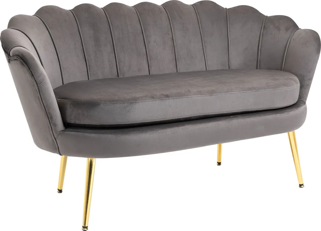 HOMCOM 2-Sitzer Stoffsofa Zweisitzer Loungesofa Mit Weichen Und Großzügigen Kissen Polstersofa Sitzmöbel Polstermöbel Designsofa Elegant Samt Polyester Grau 130 X 63 X 73 Cm