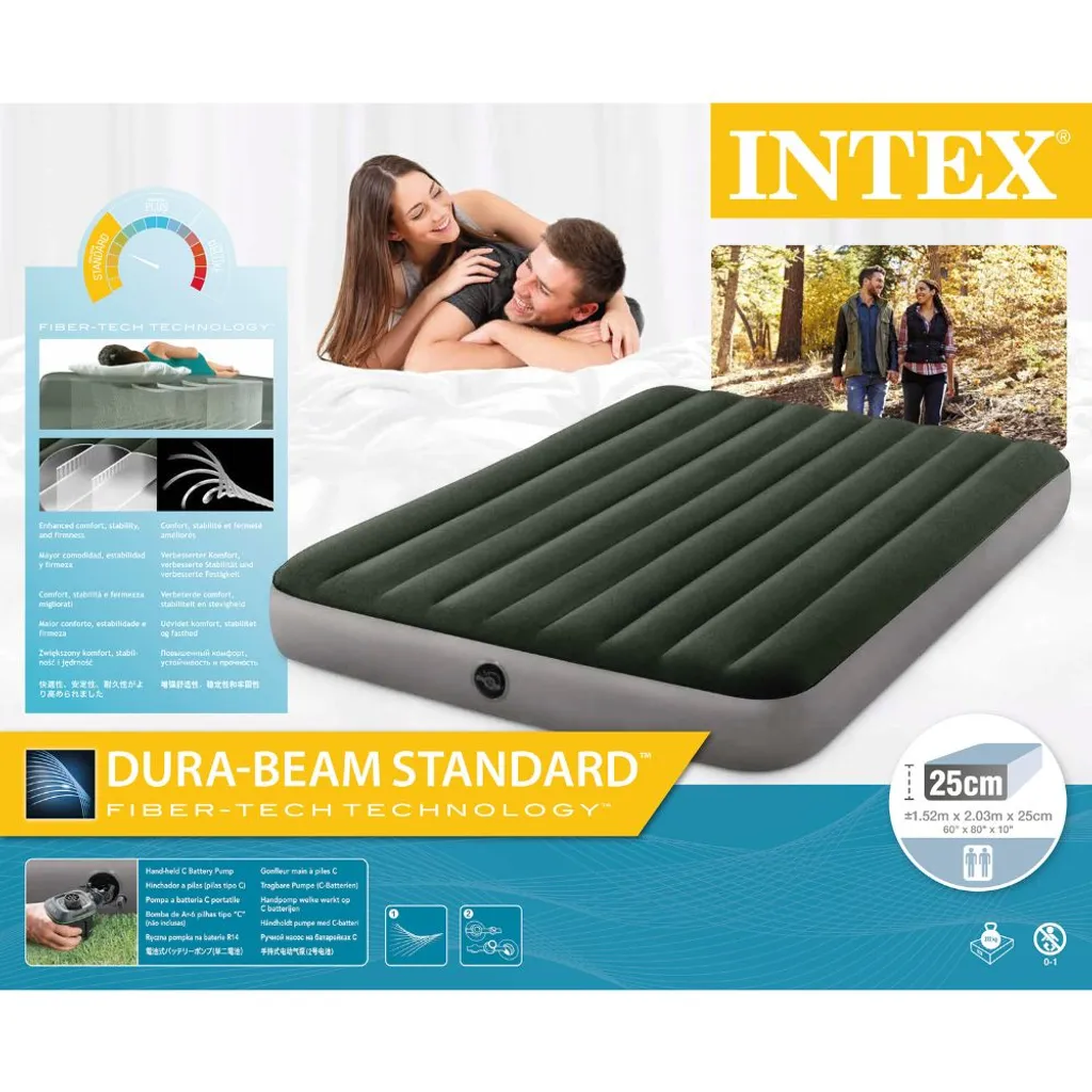 Intex Luftmatratze Mit Luftpumpe Dura-Beam191 Cm Vinyl/PVC Grün – Bild 7