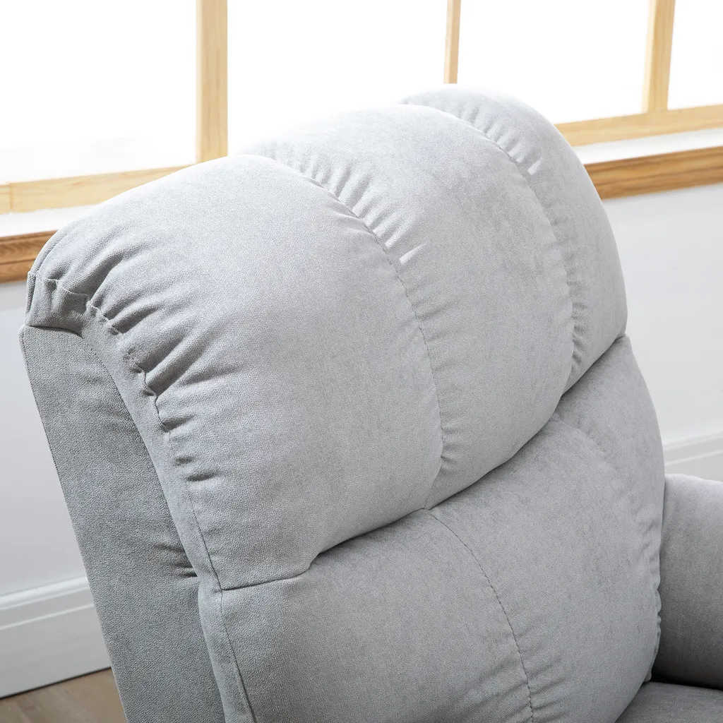 HOMCOM Massagesessel Aufstehhilfe Elektrischer Relaxsessel Mit Wärmefunktion Verstellbarer Winkel USB Fernbedienung Kurzplüsch Grau 83 X 95 X 105 Cm – Bild 7