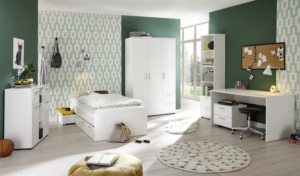 Schrank Kinderkleiderschrank Kinderzimmer Kleiderschrank "Christian I" Weiß – Bild 7