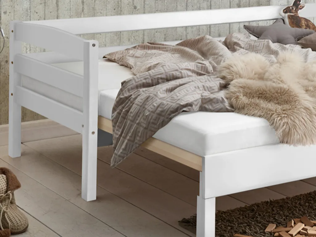 Relita Funktionsbett EMILIA 90/180x200, Buche Massiv Weiß; EB2041117 – Bild 5