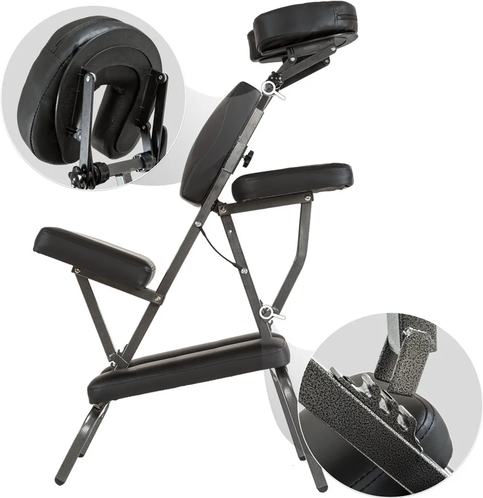 Tectake Massagestuhl Aus Kunstleder - Schwarz – Bild 4