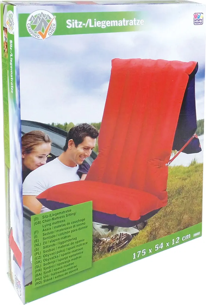 Happy People Sport Sitz- & Liegematratze, 175 X 54 Cm, Mit Mikrofaserbeschichtung & Klappfunktion Luftmatratzen Luftmatratzen – Bild 18