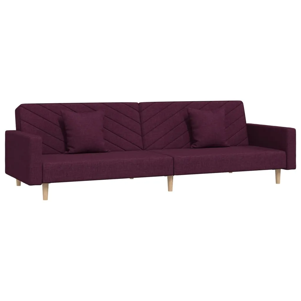 VidaXL Schlafsofa 2-Sitzer Mit 2 Kissen Lila Stoff