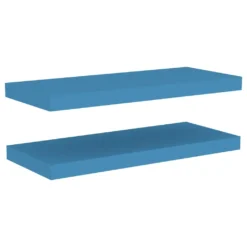 VidaXL Schweberegale 2 Stk. Blau 60x23,5x3,8cm MDF