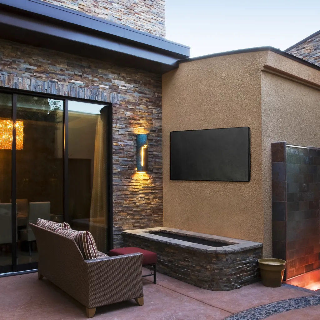 Kwmobile 49-50" TV Outdoor TV Abdeckung - Fernseher Hülle Bildschirmschutz - Schutzhülle Wetterfest - Schwarz – Bild 2