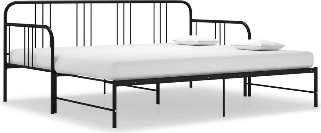 VidaXL Ausziehsofa Bettgestell Schwarz Metall 90x200 Cm – Bild 9
