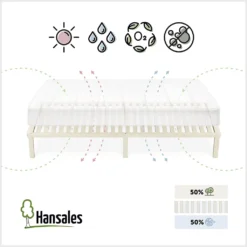 Bettgestell 120x200 Cm Lisette In Scandi Style Mit Lattenrost Mit Füßen – Hypoallergen Futonbett Aus Massivholz Mit Rollrost – Bettrahmen 250+ Kg – Stabiles Holzbett ­– Unbehandeltes Es Massivholz
