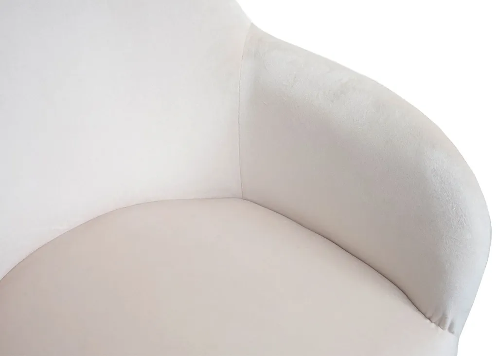 6er-Set Esszimmerstuhl MCW-F18, Stuhl Küchenstuhl, Retro Design Samt Creme-weiß, Goldene Beine – Bild 7