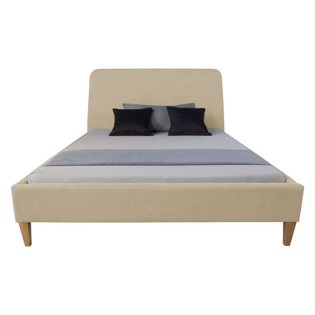 Homestyle4u 2011, Polsterbett 140x200 Mit Lattenrost Beige Creme Doppelbett Stoffbett Bettgestell Bett – Bild 9