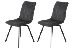 2er Set Esszimmerstuhl Theda - Drehbar 360° - Microfaser Velvet Anthrazit - 120kg Belastbar