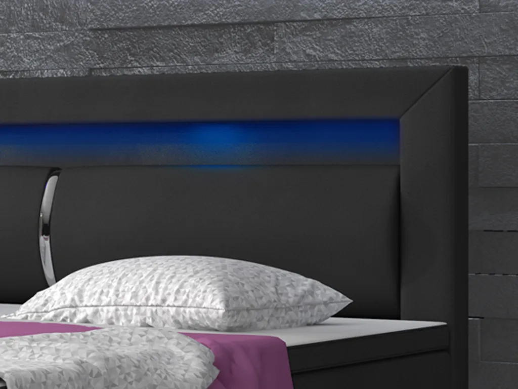 Inter Handels Boxspringbett Milano 180 X 200 Cm, Schwarz, 7-Zonen-Taschenfederkern-Matratze – Bild 6