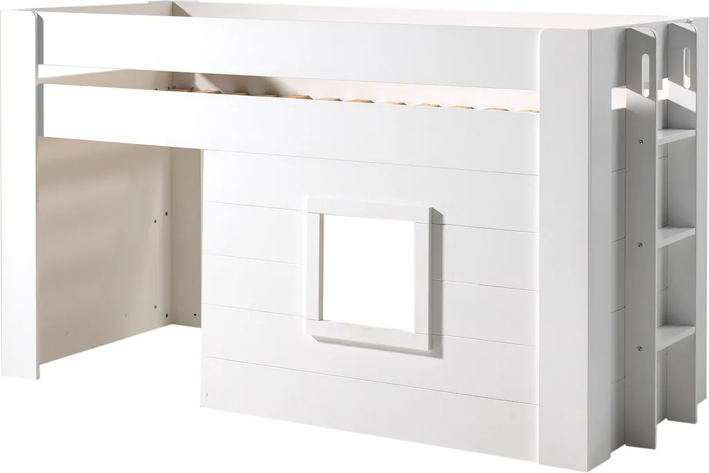 Vipack - Noah Halbhohes Bett 90 X 200 Cm Liegefläche Inkl. Vorhang Set, Creme-Weiß – Bild 2