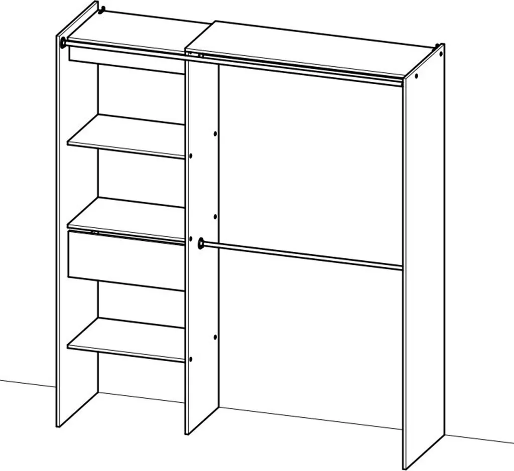 Kleiderschrank Schrank Holzschrank Schlafzimmerschrank Flurschrank "Clara I" Vulcano-Eiche – Bild 5