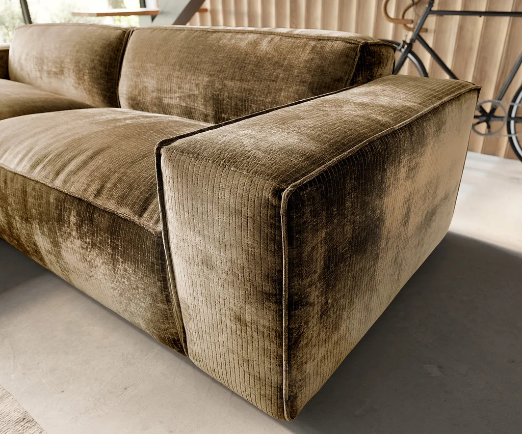 DELIFE Ecksofa Tenso 280x165 Cm Chenille Gold Recamiere Links – Bild 4