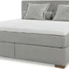 Boxspringbett ROMY Doppelbett Als Polsterbett Grau Cord Optik 180 X 200 Cm