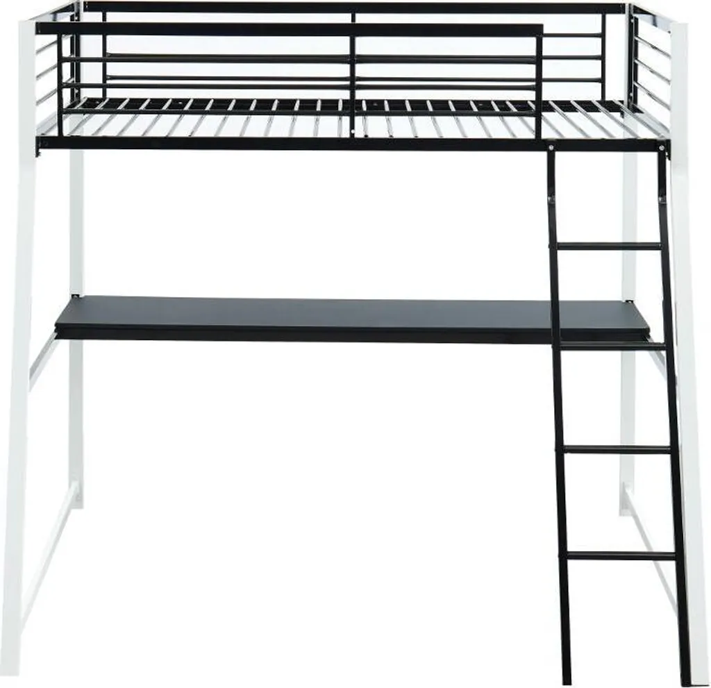 Hochbett Mit Schreibtisch - 90 X 190 Cm - Schwarz & Weiß - MALICIA – Bild 4