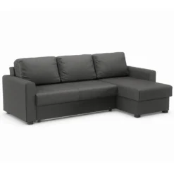 ATLANTIC Home Collection 3-Sitzer Ecksofa Schlafcouch Mit Schlaffunktion Dublin, Variante:Anthrazit