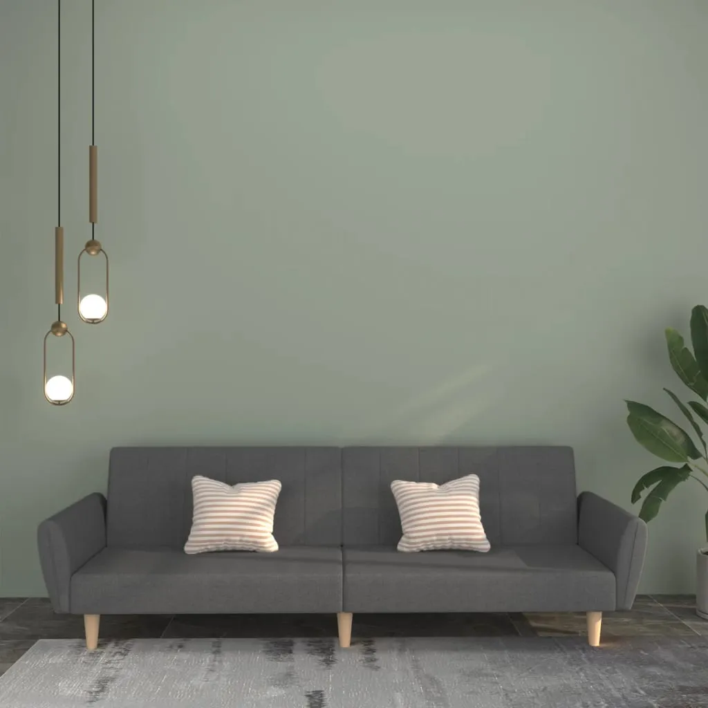 VidaXL Schlafsofa 2-Sitzer Hellgrau Stoff – Bild 2